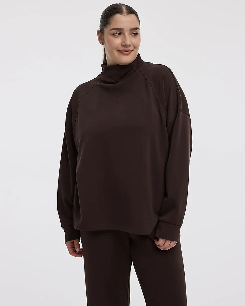 Long-Sleeve Mock-Neck Pullover