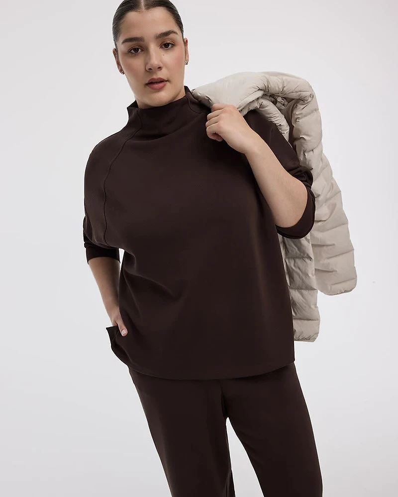Long-Sleeve Mock-Neck Pullover
