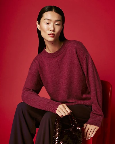 Cashmere-Blend Crew-Neck Pullover
