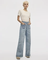 Wide-Leg High-Rise Jean with Patch Pockets