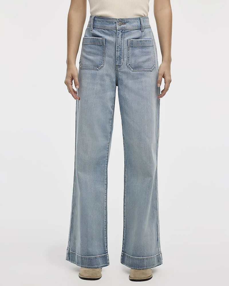 Wide-Leg High-Rise Jean with Patch Pockets