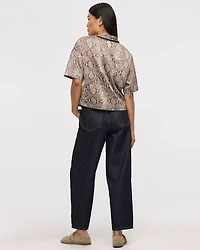 Satiny Short-Sleeve Shirt