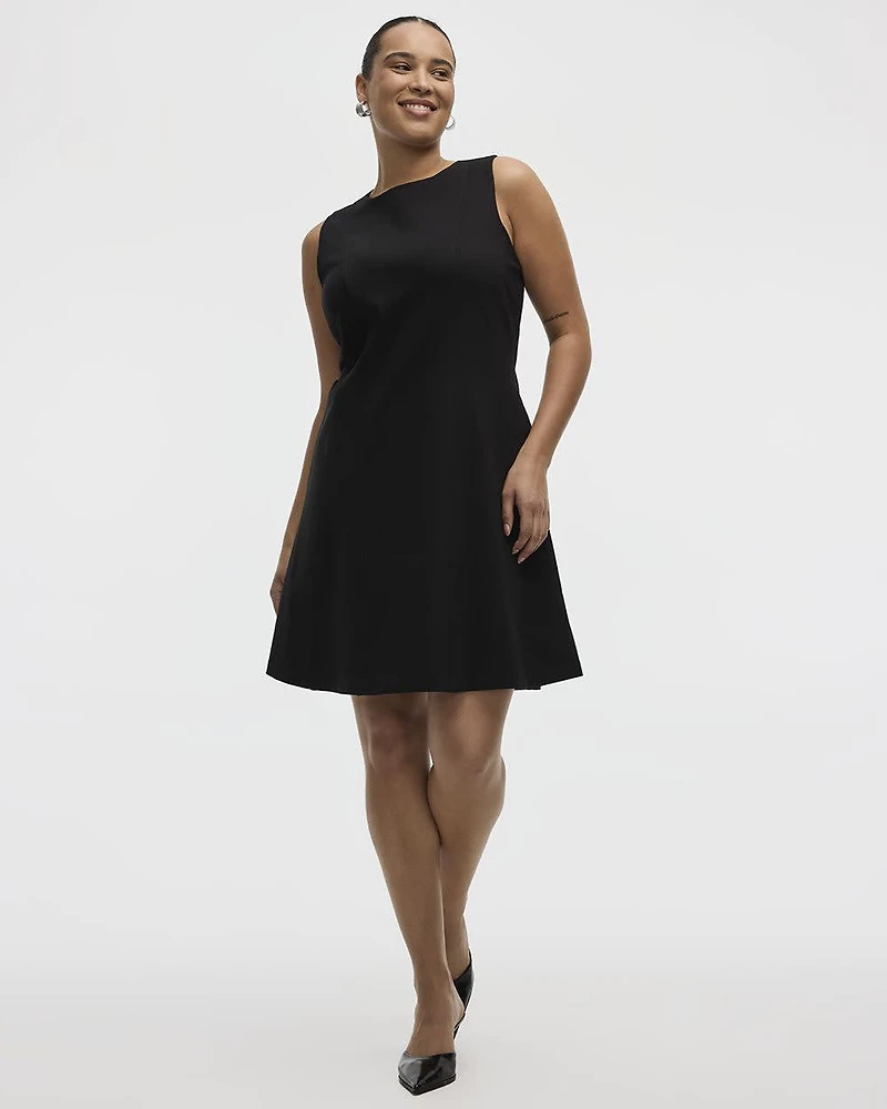 Sleeveless Crew-Neck Fit-and-Flare Dress