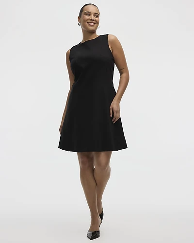 Sleeveless Crew-Neck Fit-and-Flare Dress