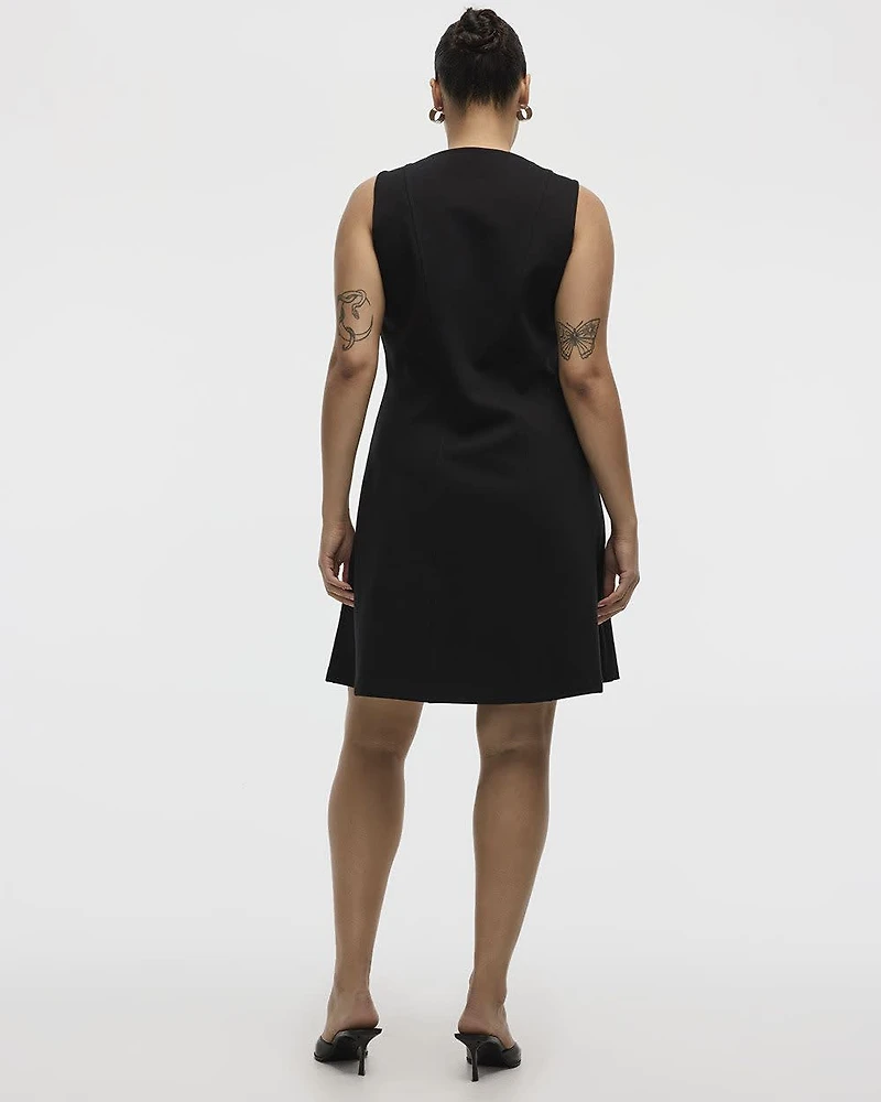 Sleeveless Crew-Neck Fit-and-Flare Dress