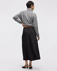 Satin A-Line Midi Skirt