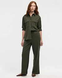 Wide-Leg High-Rise Pull-On Pant