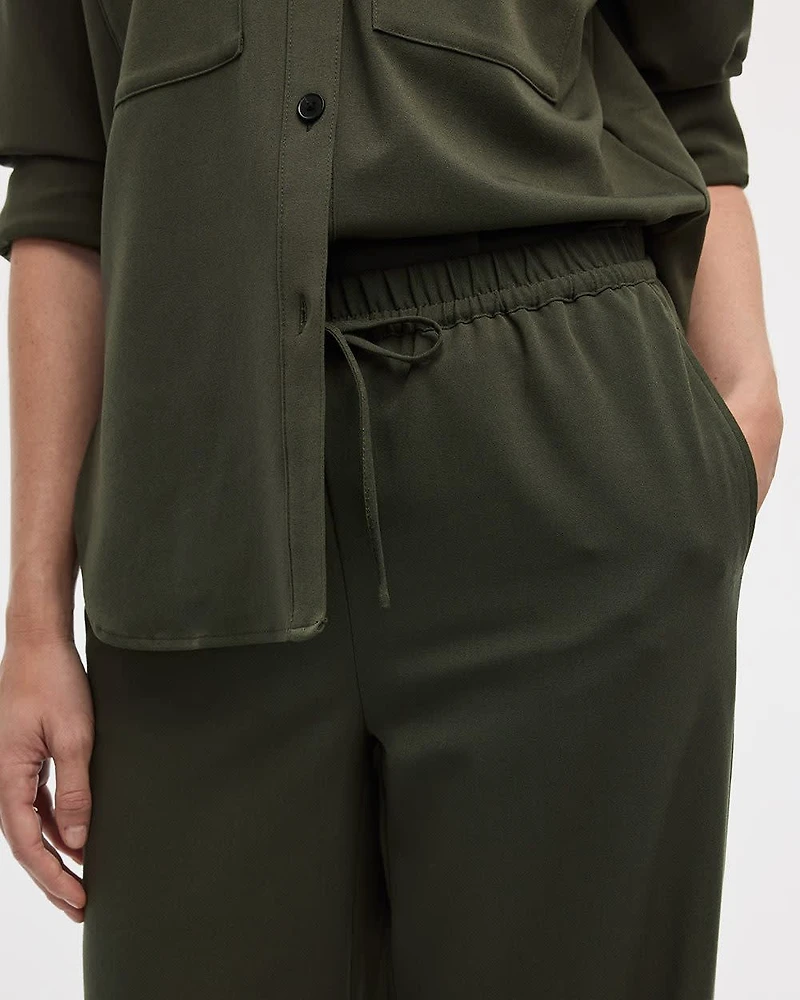 Wide-Leg High-Rise Pull-On Pant