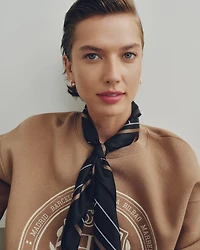 Square Scarf with Geometric Pattern
