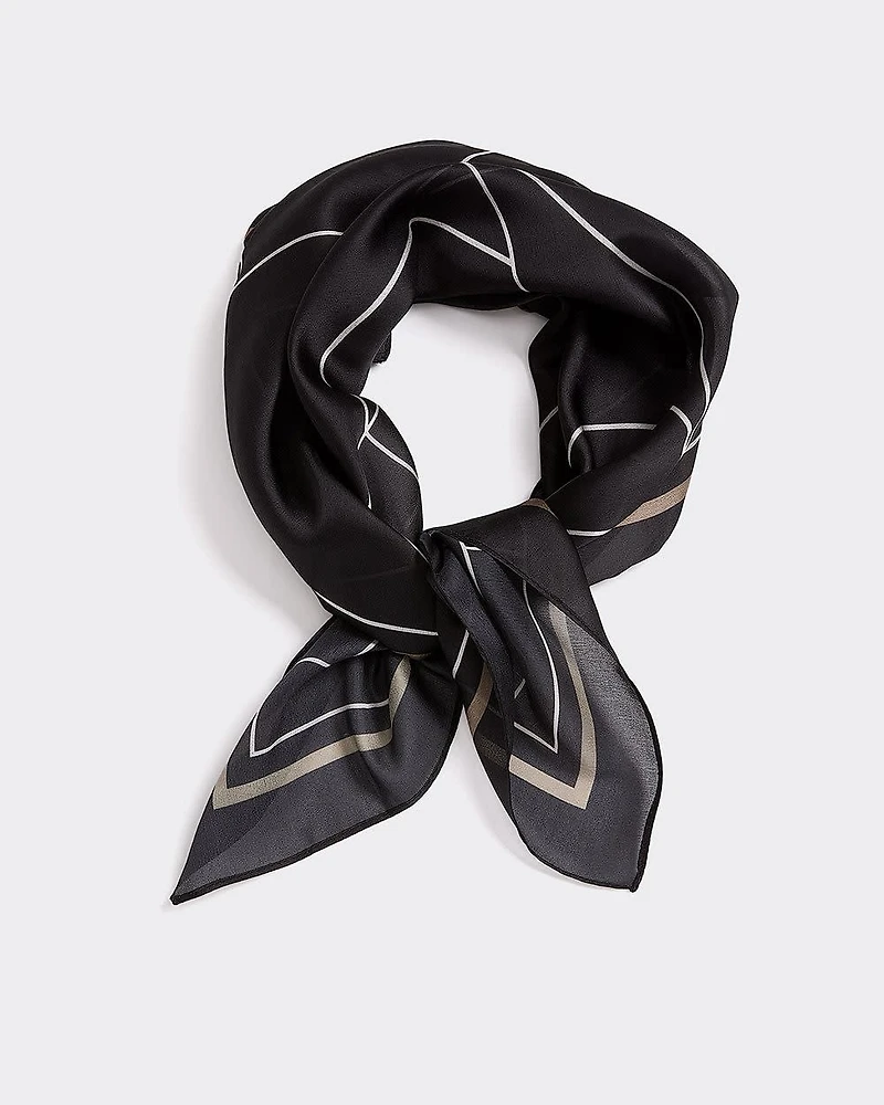 Square Scarf with Geometric Pattern