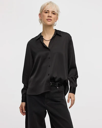 Satin Long-Sleeve Shirt