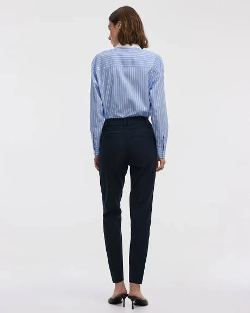 Slim-Leg High-Rise Ankle Pant