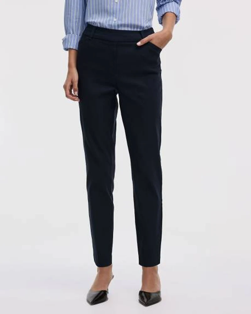 Slim-Leg High-Rise Ankle Pant