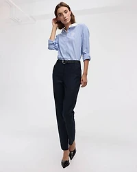 Pantalon cheville à taille haute et jambe étroite