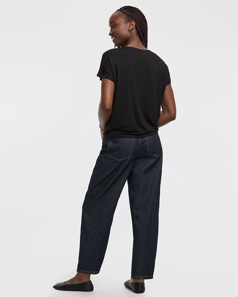 T-shirt à manches courtes dolman et col bateau