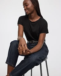 T-shirt à manches courtes dolman et col bateau