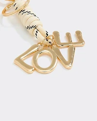 Knotted Bag Charm with "LOVE" Charms