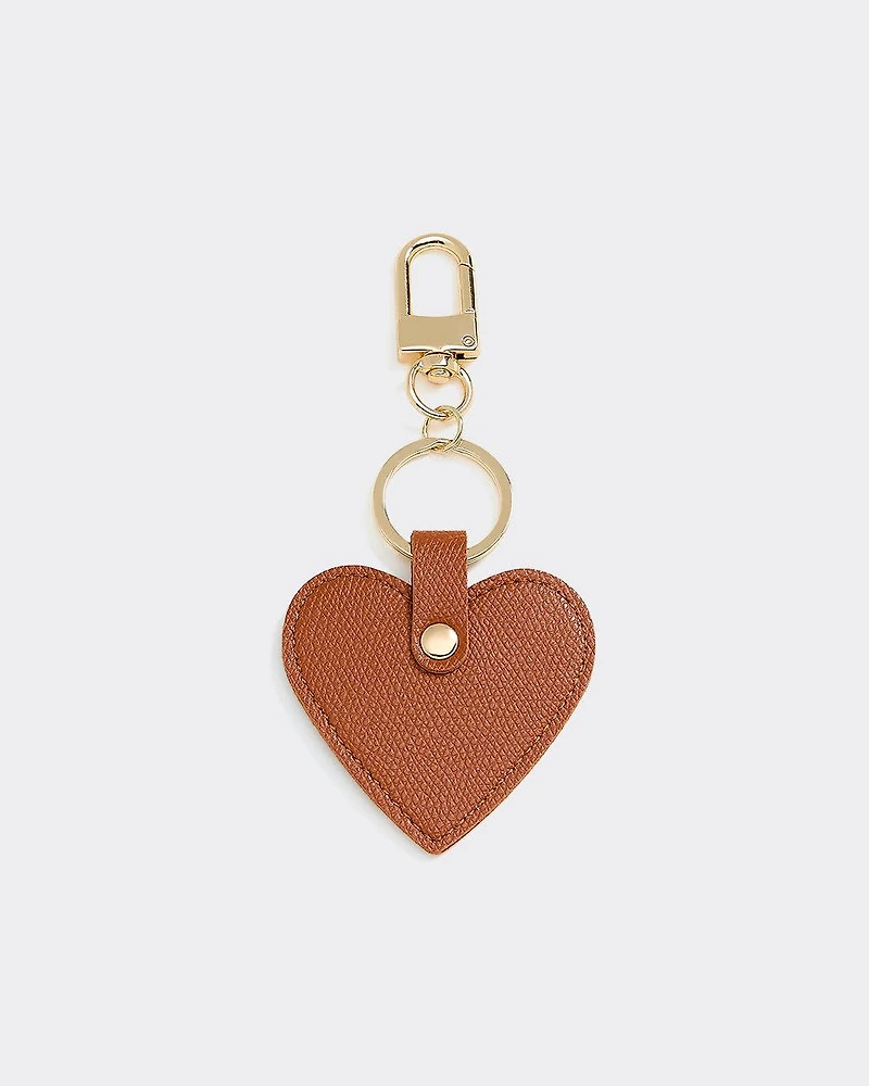 Faux Leather Heart Bag Charm