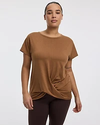 Crew-Neck T-Shirt with Twisted Front