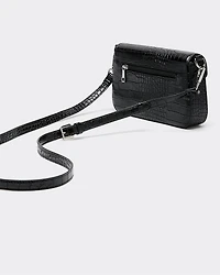 Faux Leather with Crocodile Pattern Cross-Body Bag