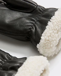 Leather Mitts with Sherpa Lining