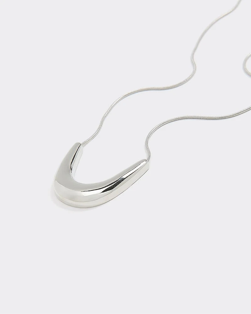 Long Necklace with U-Shaped Pendant