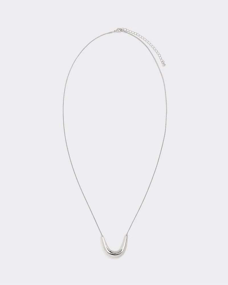 Long Necklace with U-Shaped Pendant
