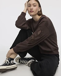 Long-Sleeve Crew-Neck Fleece Sweatshirt