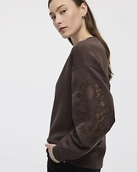 Long-Sleeve Crew-Neck Fleece Sweatshirt