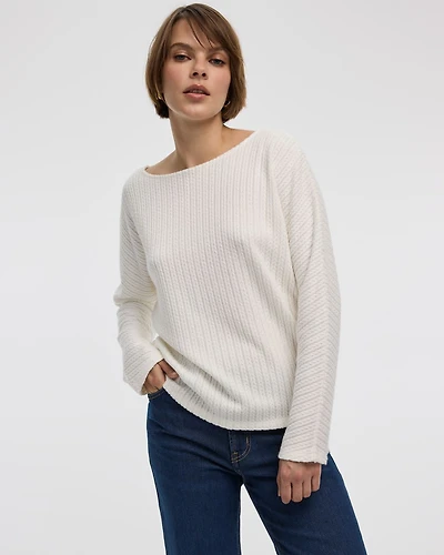 Long-Sleeve Boat-Neck Top