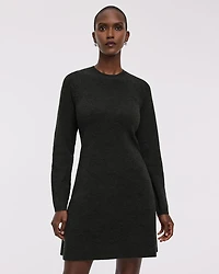 Long-Sleeve Crew-Neck Swing Sweater Dress