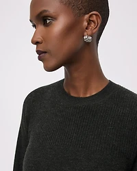 Long-Sleeve Crew-Neck Swing Sweater Dress