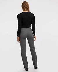 Pantalon pied-de-poule à jambe droite et taille haute