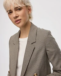 Houndstooth Double-Breasted Blazer