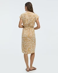 Short-Sleeve Midi Dress with Wrap Detail