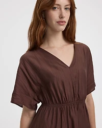 Short-Sleeve V-Neck Mini Dress