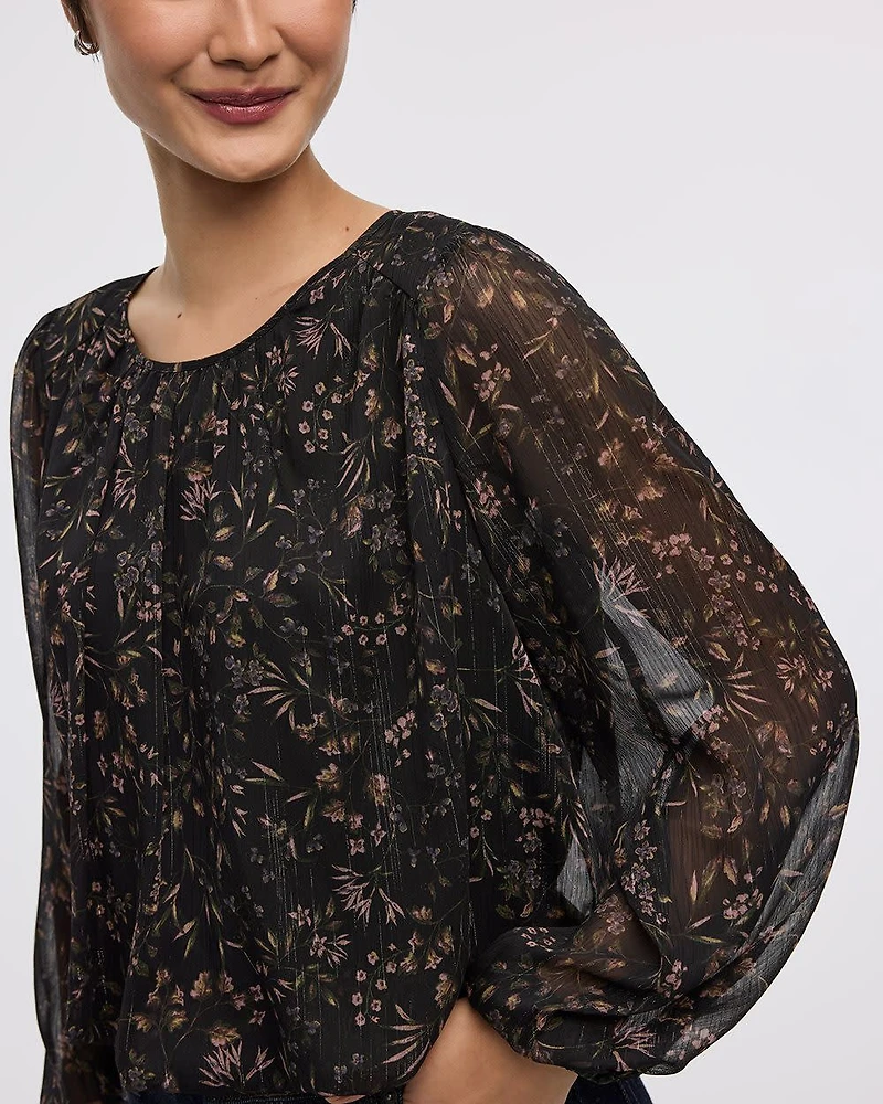 Blouse à manches longues avec ourlet bulle