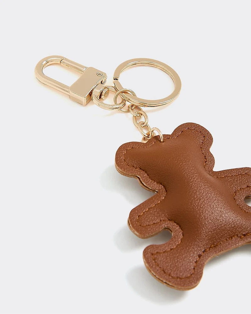 Faux Leather Bear Bag Charm