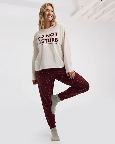 Long-Sleeve Top and Jogger Cotton Pyjama Set