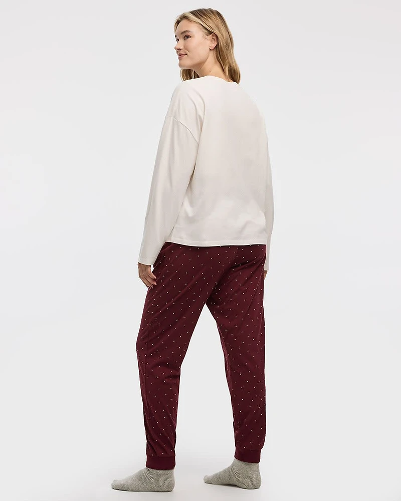 Long-Sleeve Top and Jogger Cotton Pyjama Set