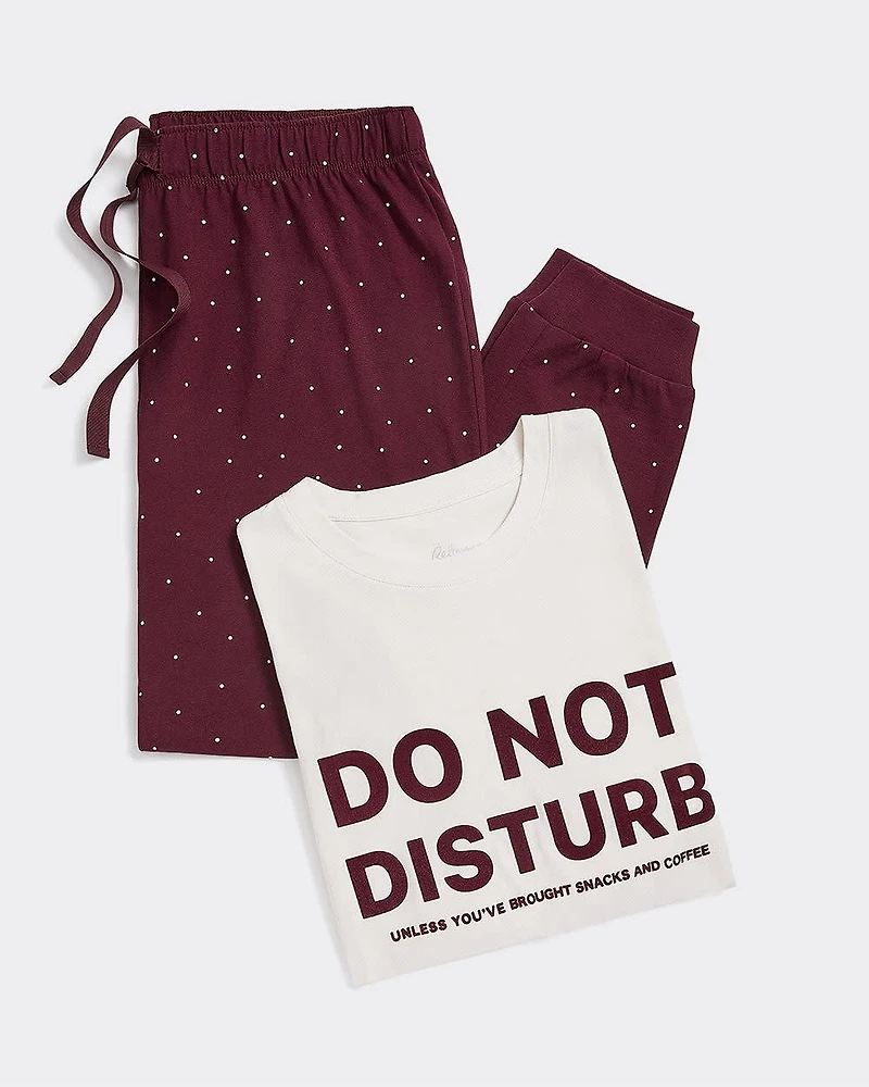 Long-Sleeve Top and Jogger Cotton Pyjama Set