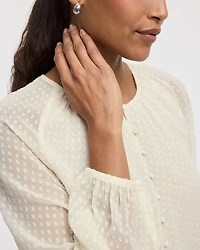 Blouse à manches longues et col fendu