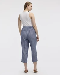 Cropped Wide-Leg Linen-Blend Pant