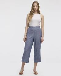 Cropped Wide-Leg Linen-Blend Pant