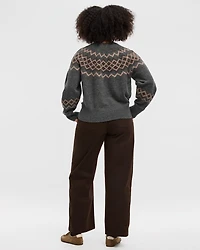 Long-Sleeve Pullover with Fair-Isle Pattern