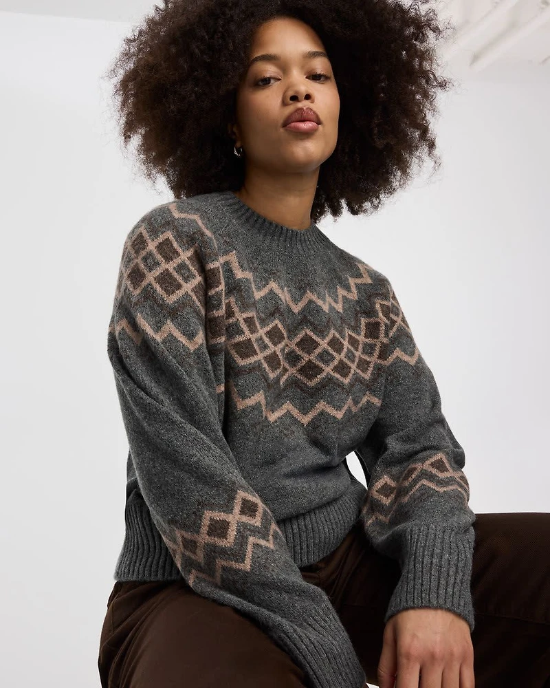 Long-Sleeve Pullover with Fair-Isle Pattern