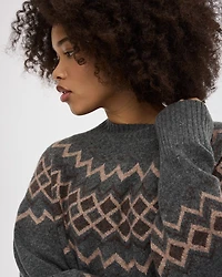 Long-Sleeve Pullover with Fair-Isle Pattern