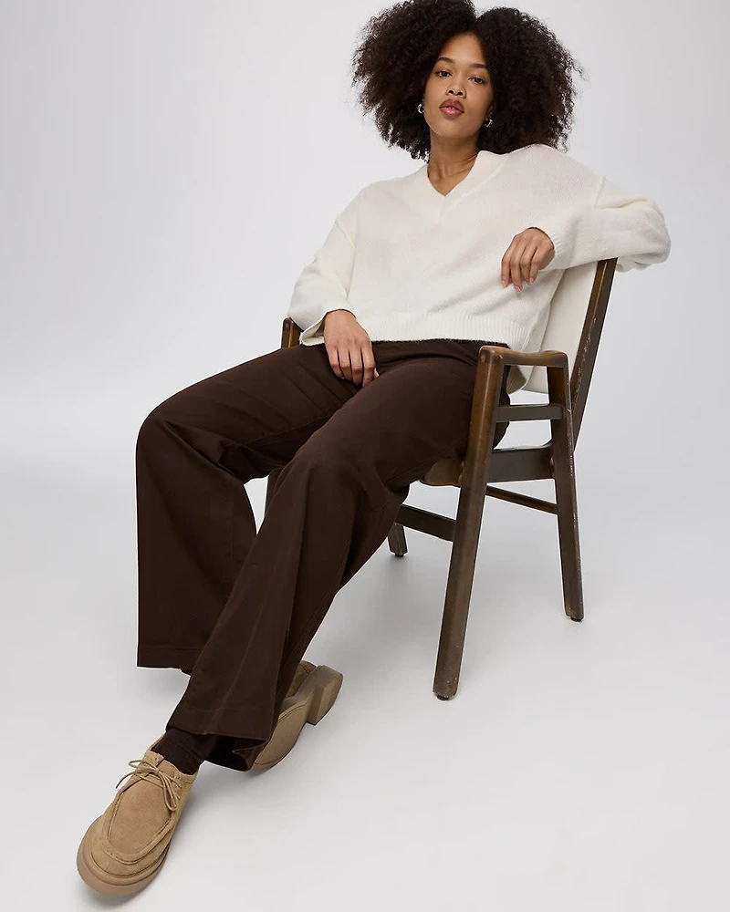 Wide-Leg Mid-Rise Jean