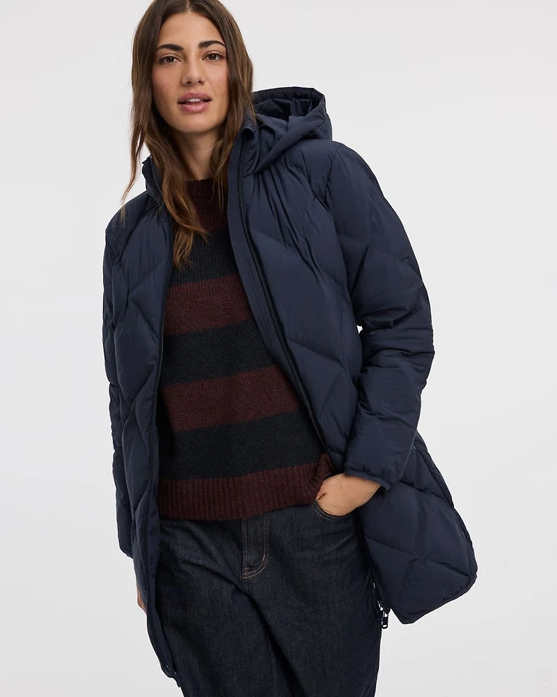 Long Hooded Puffer Jacket