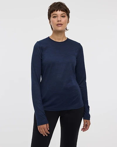 T-shirt à col rond et manches longues